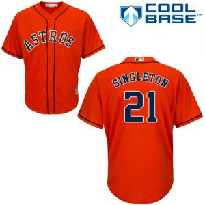 Astros #21 Jon Singleton Orange Alternate Women's Stitched MLB Jersey