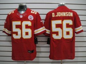 Nike Chiefs #56 Derrick Johnson Red Team Color Men's Embroidered NFL Elite Jersey