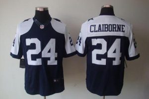 Nike Cowboys #24 Morris Claiborne Navy Blue Thanksgiving Men's Throwback Embroidered NFL Limited Jersey