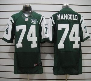 Nike Jets #74 Nick Mangold Green Team Color Men's Embroidered NFL Elite Jersey