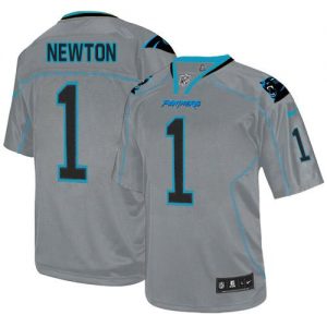 Nike Panthers #1 Cam Newton Lights Out Grey Men's Embroidered NFL Elite Jersey