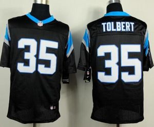 Nike Panthers #35 Mike Tolbert Black Team Color Men's Stitched NFL Elite Jersey