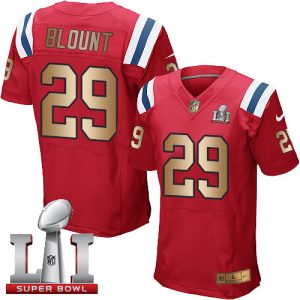 Nike Patriots #29 LeGarrette Blount Red Alternate Super Bowl LI 51 Men's Stitched NFL Elite Gold Jersey