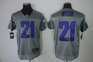 Nike Ravens #21 Lardarius Webb Grey Shadow Men's Embroidered NFL Elite Jersey