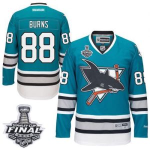 Sharks #88 Brent Burns Teal 25th Anniversary 2016 Stanley Cup Final Patch Stitched NHL Jersey