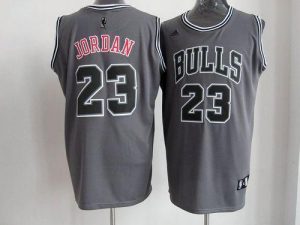 Bulls #23 Michael Jordan Grey Graystone II Fashion Embroidered NBA Jersey
