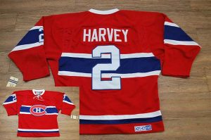 Canadiens #2 Doug Harvey Embroidered Red CH CCM Throwback NHL Jersey