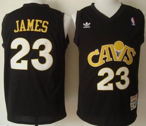 Cavaliers #23 LeBron James Black CAVS Throwback Stitched NBA Jersey