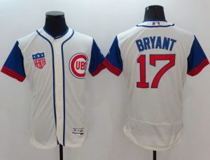 Cubs #17 Kris Bryant Cream Blue Flexbase Authentic Collection 1942 Turn Back The Clock Stitched MLB Jersey