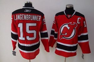 Devils #15 Jamie Langenbrunner Embroidered Red NHL Jersey