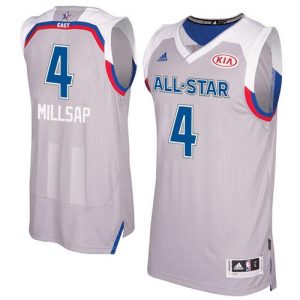Hawks #4 Paul Millsap Gray 2017 All Star Stitched NBA Jersey