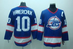 Jets #10 Dale Hawerchuk Embroidered Blue CCM Throwback NHL Jersey
