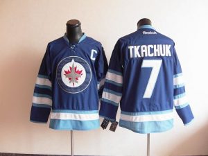 Jets #7 Keith Tkachuk Embroidered Dark Blue 2011 Style NHL Jersey