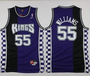 Kings #55 Jason Williams Purple Black Throwback Stitched NBA Jersey
