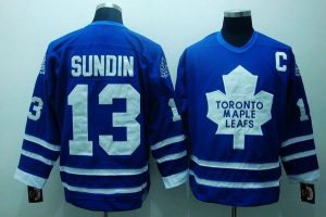 Maple Leafs #13 Mats Sundin Embroidered Blue CCM Throwback NHL Jersey