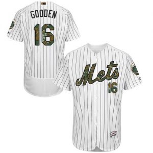 Mets #16 Dwight Gooden White(Blue Strip) Flexbase Authentic Collection 2016 Memorial Day Stitched MLB Jersey