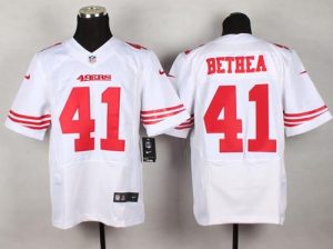 Nike 49ers #41 Antoine Bethea White Men's Stitched NFL Elite Jersey