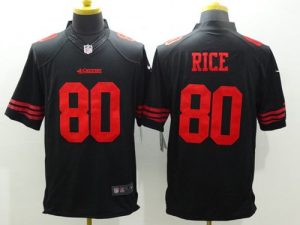 Nike 49ers #80 Jerry Rice Black Alternate Men's Stitched NFL Limited Jersey