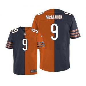 Nike Bears #9 Jim McMahon Navy Blue Orange Men's Stitched NFL Elite Split Jersey