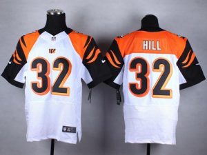 Nike Bengals #32 Jeremy Hill White Men's Stitched NFL Elite Jersey