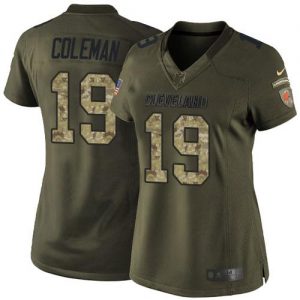 Nike Browns #19 Corey Coleman Green Women's Stitched NFL Limited Salute to Service Jersey