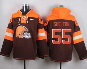 Nike Browns #55 Danny Shelton Brown Player Pullover NFL Hoodie