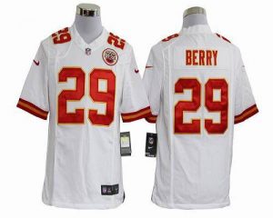 Nike Chiefs #29 Eric Berry White Men's Embroidered NFL Game Jersey