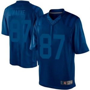 Nike Colts #87 Reggie Wayne Royal Blue Men's Embroidered NFL Drenched Limited Jersey