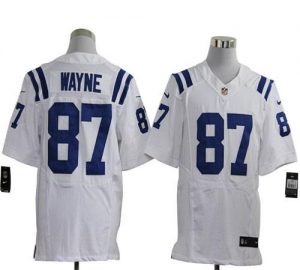 Nike Colts #87 Reggie Wayne White Men's Embroidered NFL Elite Jersey