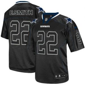 Nike Cowboys #22 Emmitt Smith Lights Out Black Men's Embroidered NFL Elite Jersey