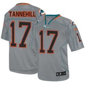 Nike Dolphins #17 Ryan Tannehill Lights Out Grey Men's Embroidered NFL Elite Jersey