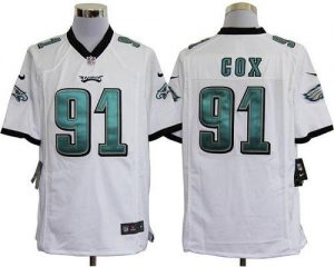 Nike Eagles #91 Fletcher Cox White Men's Embroidered NFL Game Jersey