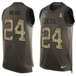 Nike Jets #24 Darrelle Revis Green Men's Stitched NFL Limited Salute To Service Tank Top Jersey