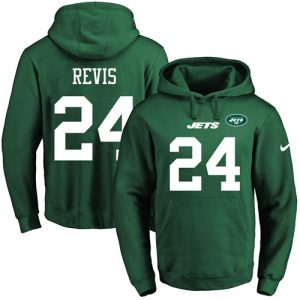 Nike Jets #24 Darrelle Revis Green Name & Number Pullover NFL Hoodie