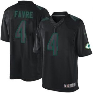 Nike Packers #4 Brett Favre Black Men's Embroidered NFL Impact Limited Jersey