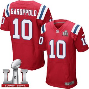 Nike Patriots #10 Jimmy Garoppolo Red Alternate Super Bowl LI 51 Men's Stitched NFL Elite Jersey
