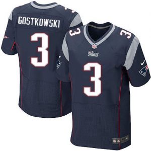 Nike Patriots #3 Stephen Gostkowski Navy Blue Team Color Men's Stitched NFL Elite Jersey
