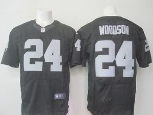 Nike Raiders #24 Charles Woodson Black Team Color Men's Stitched NFL New Elite Jersey