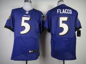 Nike Ravens #5 Joe Flacco Purple Team Color Men's Embroidered NFL New Elite Jersey