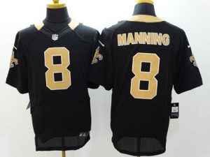Nike Saints #8 Archie Manning Black Team Color Men's Stitched NFL Elite Jersey