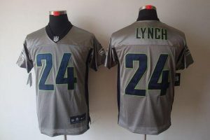 Nike Seahawks #24 Marshawn Lynch Grey Shadow Men's Embroidered NFL Elite Jersey