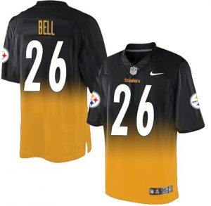 Nike Steelers #26 Le'Veon Bell Black Gold Men's Stitched NFL Elite Fadeaway Fashion Jersey