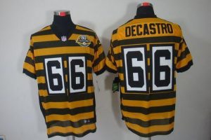 Nike Steelers #66 David DeCastro Yellow Black Alternate 80TH Throwback Men's Embroidered NFL Elite Jersey