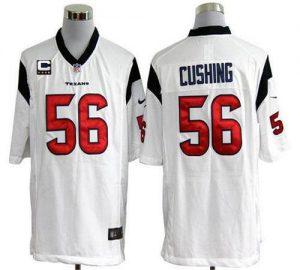 Nike Texans #56 Brian Cushing White With C Patch Men's Embroidered NFL Game Jersey