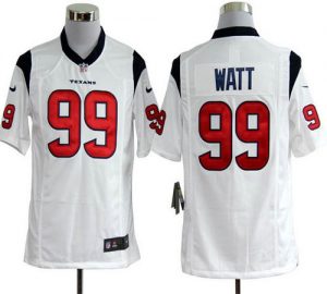 Nike Texans #99 J.J. Watt White Men's Embroidered NFL Game Jersey