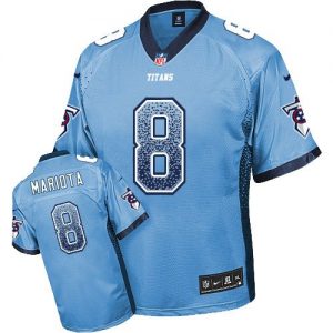 Nike Titans #8 Marcus Mariota Light Blue Team Color Men's Stitched NFL Elite Drift Fashion Jersey