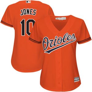 Orioles #10 Adam Jones Orange Alternate Women's Stitched MLB Jersey
