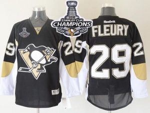 Penguins #29 Andre Fleury Black 2016 Stanley Cup Champions Stitched NHL Jersey