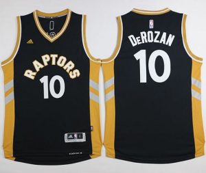 Raptors #10 DeMar DeRozan Black Gold Stitched NBA Jersey