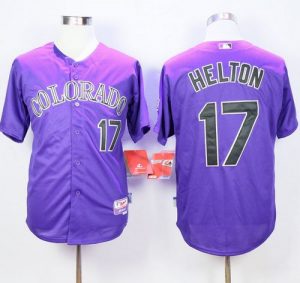 Rockies #17 Todd Helton Purple Cool Base Stitched MLB Jersey